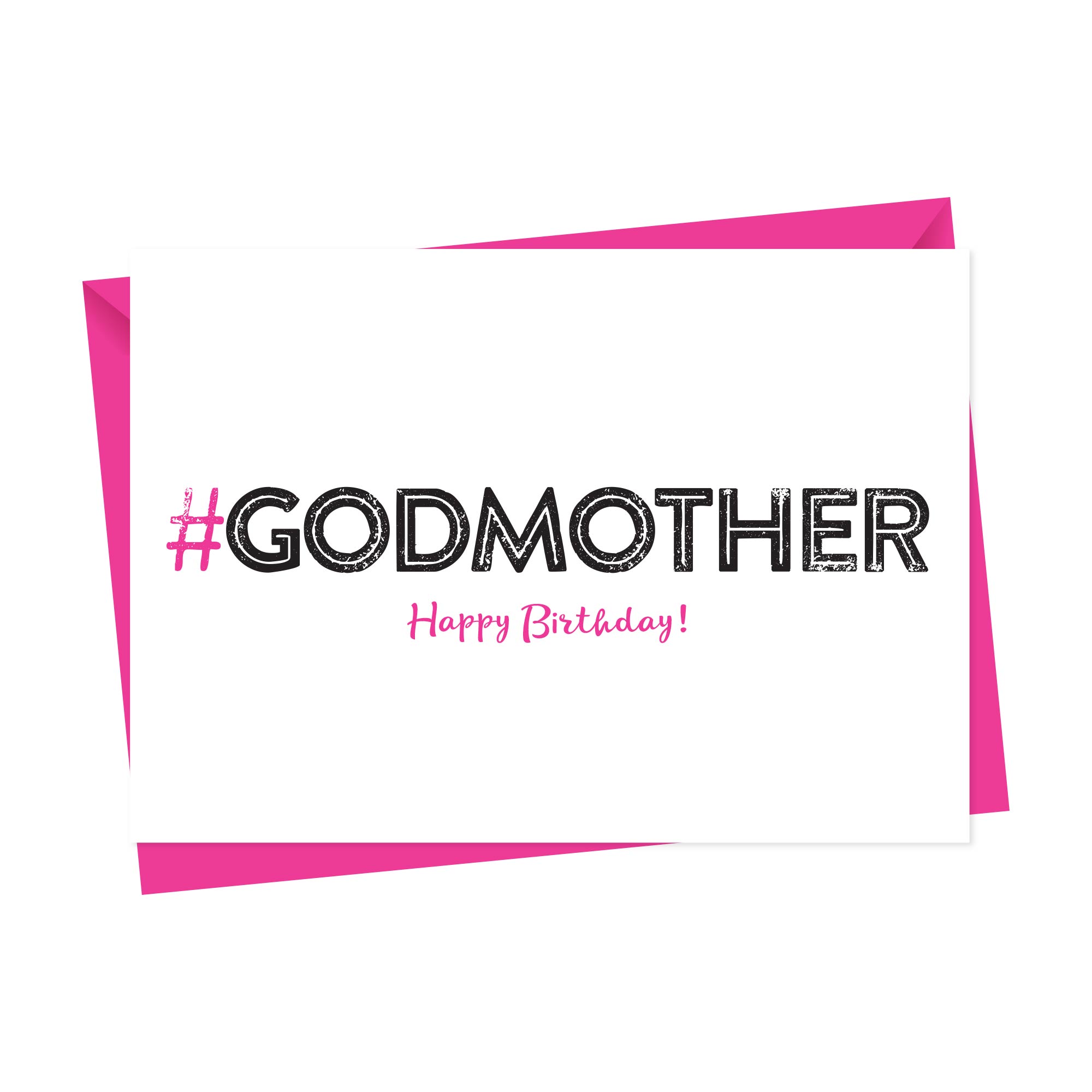 Hashtag Godmother Birthday Card