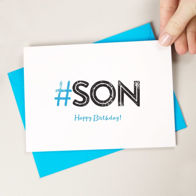 Hashtag Son Birthday Card