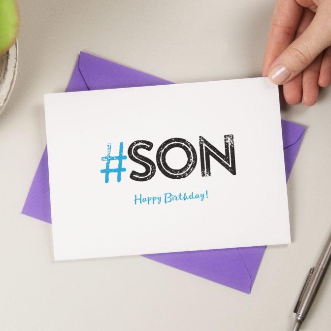 Hashtag Son Birthday Card