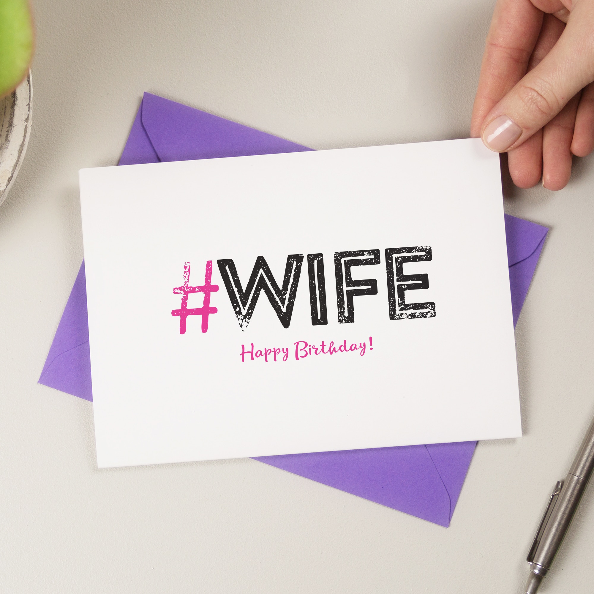 Hashtag wife birthday card