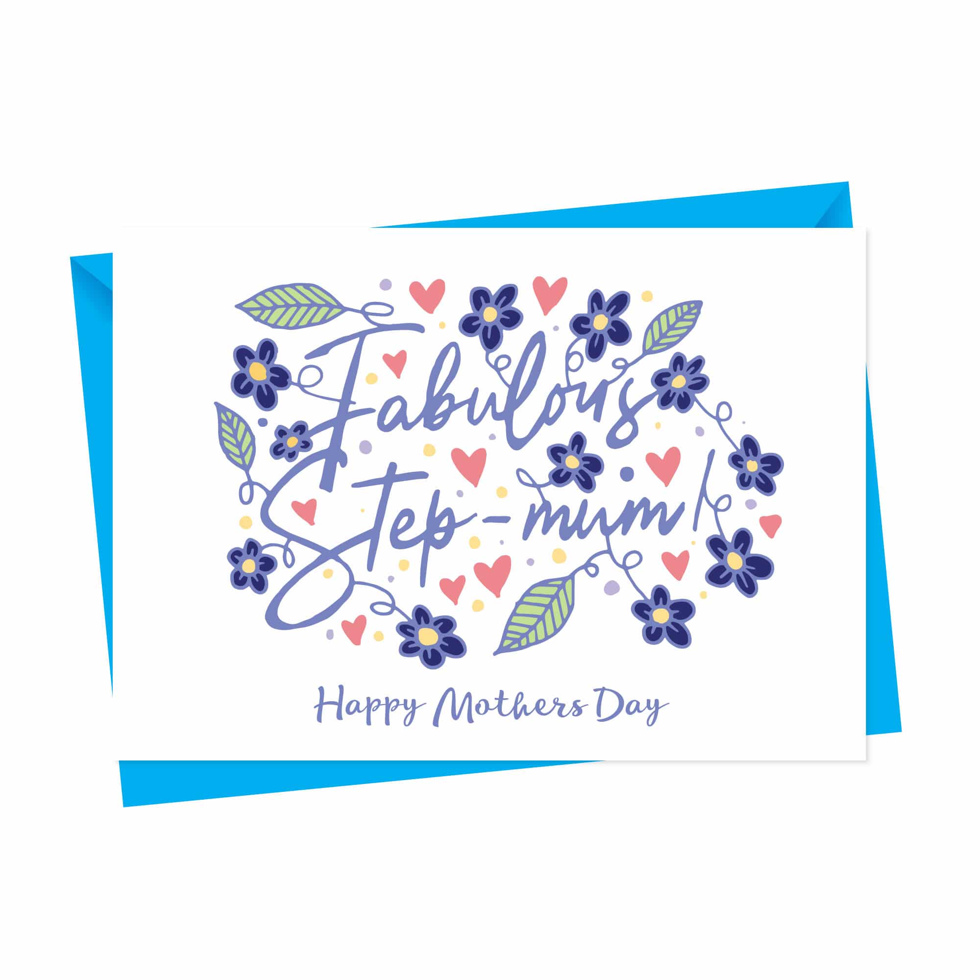 Fabulous step mum Mothers day card