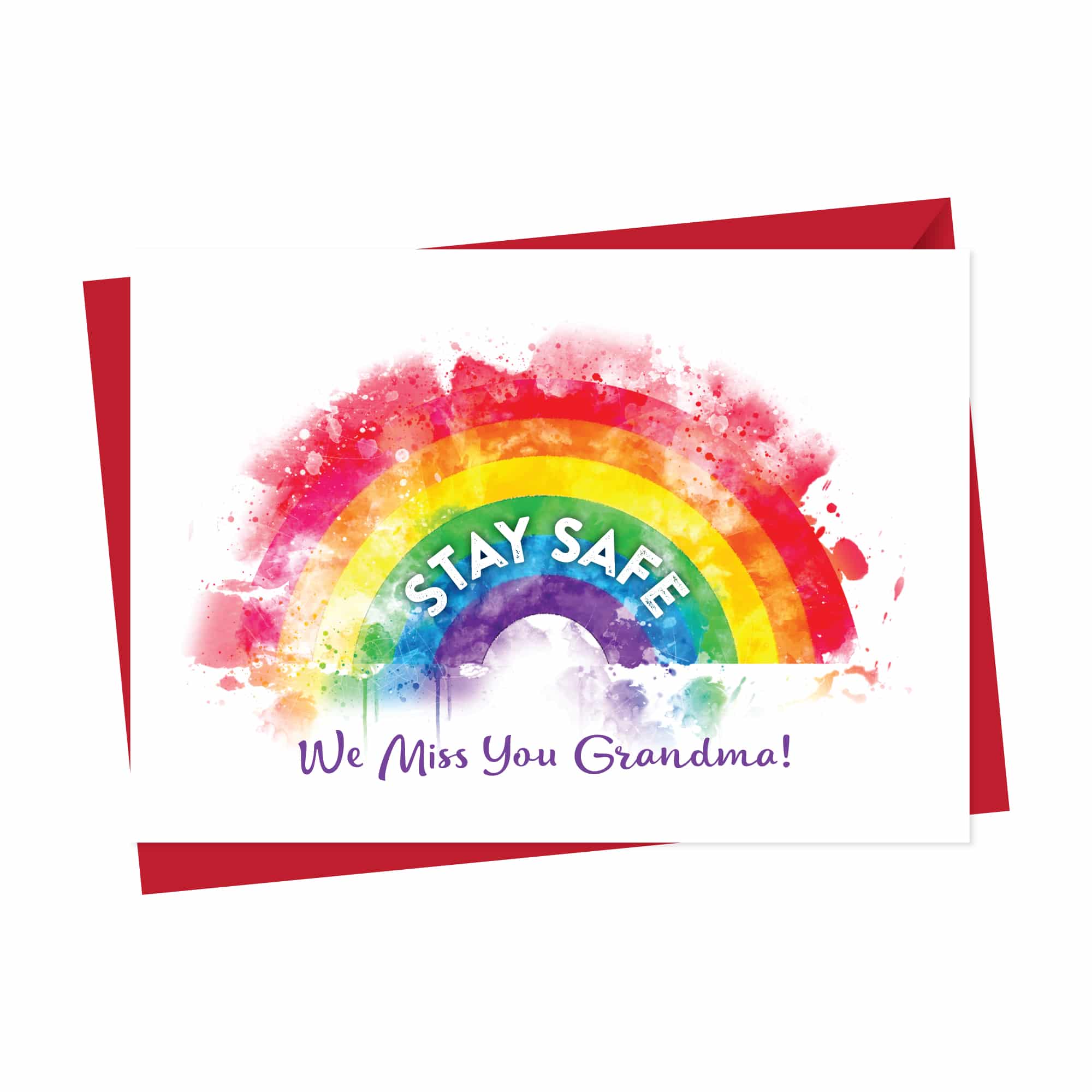 Stay safe rainbow greeting card