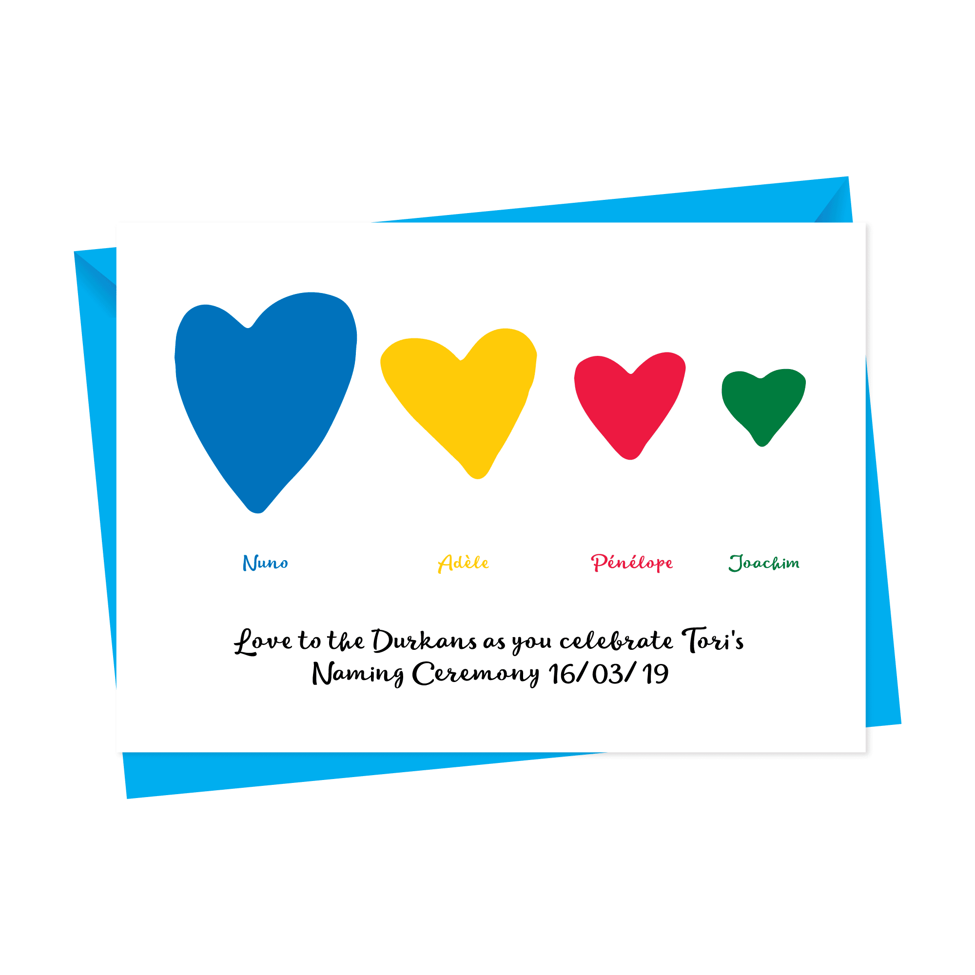 Personalised Hearts Card